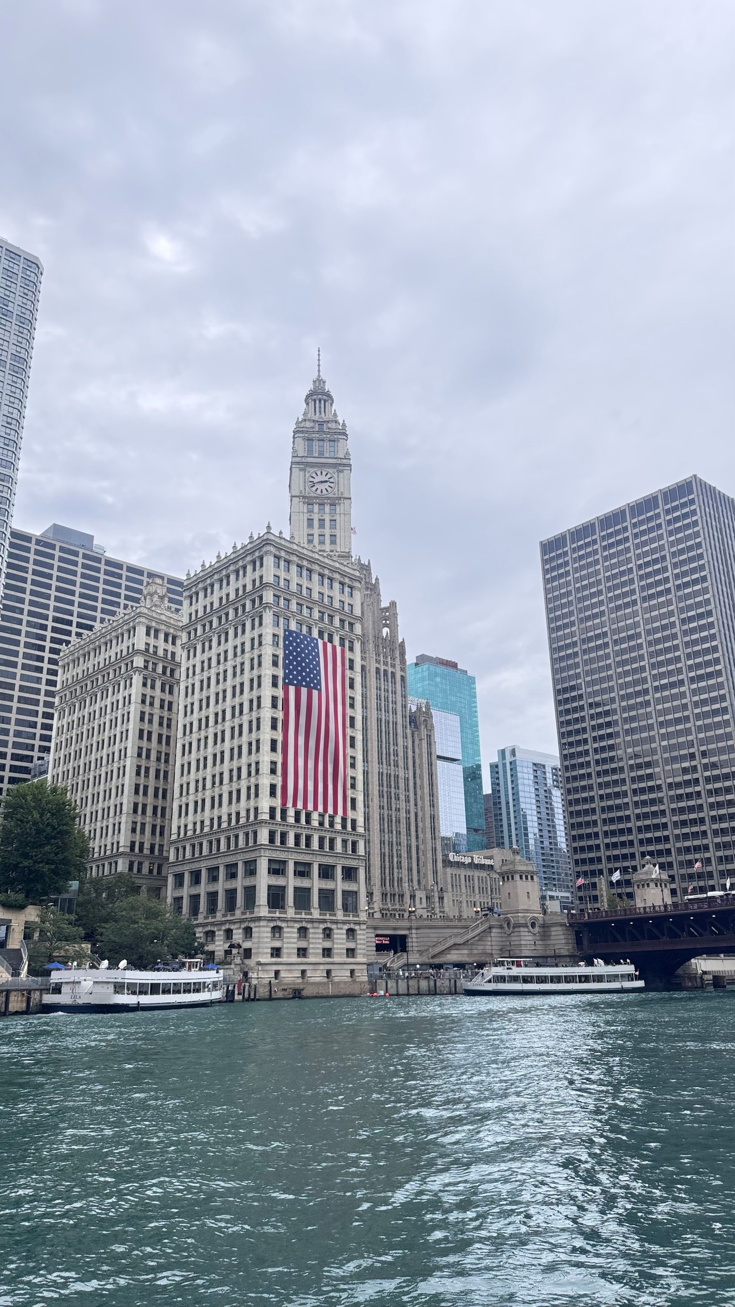 The DuSable (Michigan Avenue) Bridge &mdash; a Chicago-type bascule raised by rack and pinion.